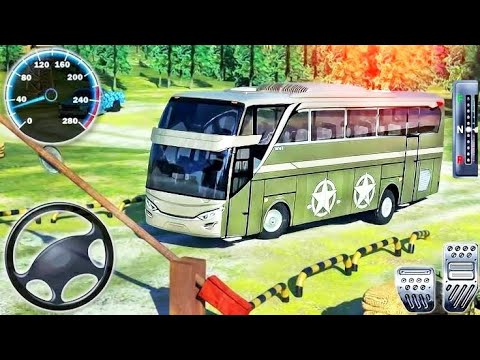 Army bus driver us soldier transport duty-offroad driving bus-android gameplay#3