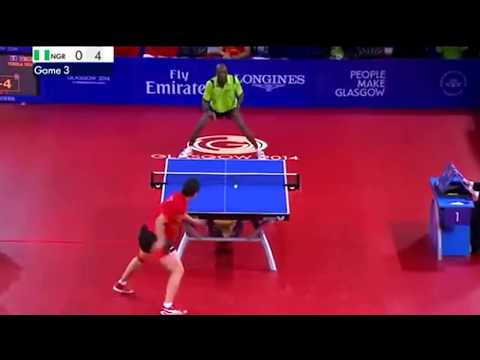Table Tennis Commenwealth Games 41 shot rally!! Nigeria vs Singapore Glasgow 2014