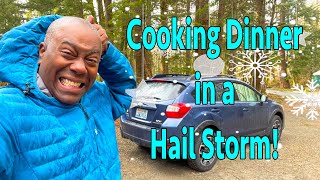 Cooking in a hail storm