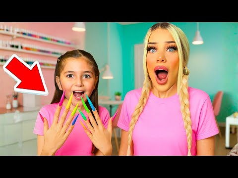 LITTLE GIRL GETS EXTREMELY LONG NAILS 😱💅