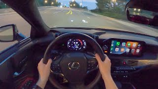 [Winding Road] 2023 Lexus LS500 F-Sport AWD - POV Night Drive (Binaural Audio)