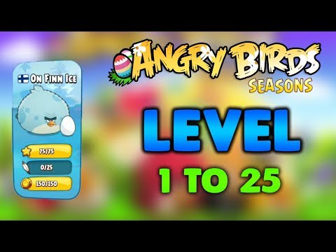 Angry Birds Season On Finn Ice Level 1 To 25 Full Gameplay (3 Stars)