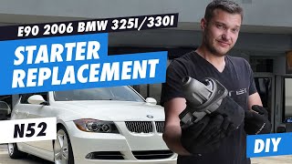 DIY E90  2006 BMW 325i, 330i N52 Starter Replacement