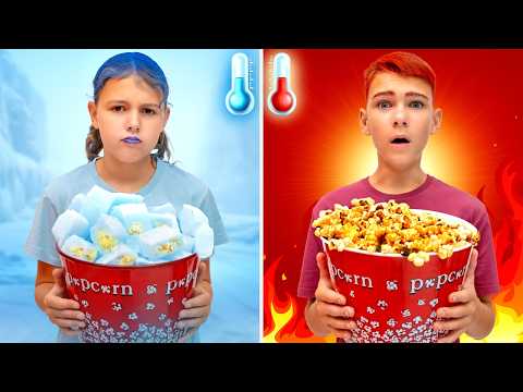 Hot vs Cold Challenge: Fire, Ice, and Frozen Makeup! 💄❄️