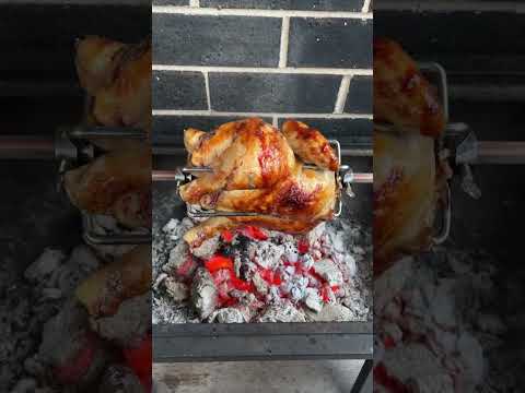 Rotisserie chicken on the Bunnings $85 Mini Jumbuck #shortsfeed #shorts #bbq #charcoal