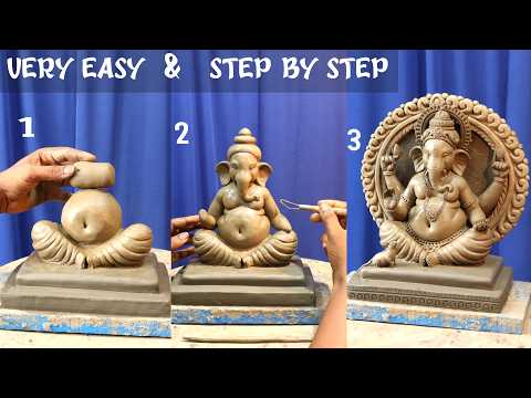 How to make Ganapati murti at home very easy with clay | clay art