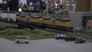 preview picture of video '01.26.13 Amherst Train Show- My OMI SD70ACes running on the MPRR layout'