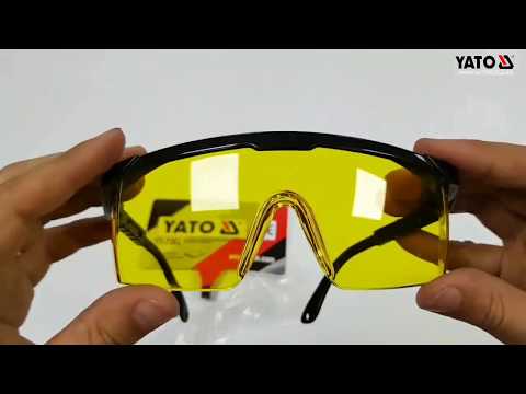 Защитные очки открытые желтые на оправе YATO (YT-7362)