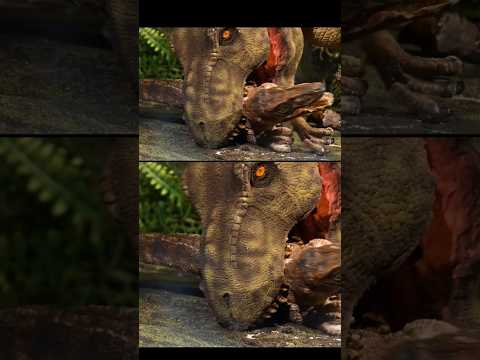 Trex DESTROYS raptor. #trex #dinosaur #raptor #stopmotion