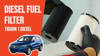 Youtube thumbnail of video "How to replace the diesel fuel filter Tiguan 1 2.0 TDI ⛽"