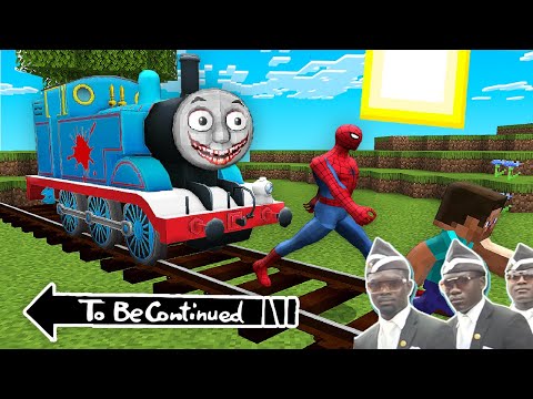This is real THOMAS THE TANK ENGINE.EXE vs SPIDER-MAN in Minecraft - Coffin Meme