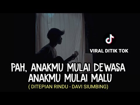 LIRIK LAGU || pah anakmu mulai dewasa (DITEPIAN RINDU - DAVI SIUMBING) tik tok cover agusriansyah