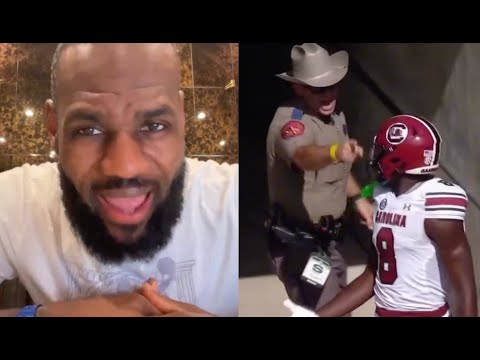 Lebron James SNAPS After Texas A&M Cop Shoves South Carolina Football Player