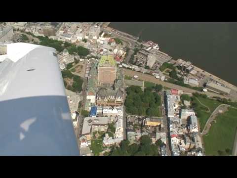 Flying over downtown Quebec City