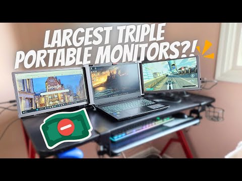 2023 FQQ 15.4 inch S20 Triple Portable Monitor Review! | LARGEST Portable Monitor?!