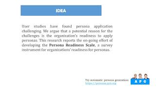 Towards a Measurement Scale of Organizational Readiness for Personas ...