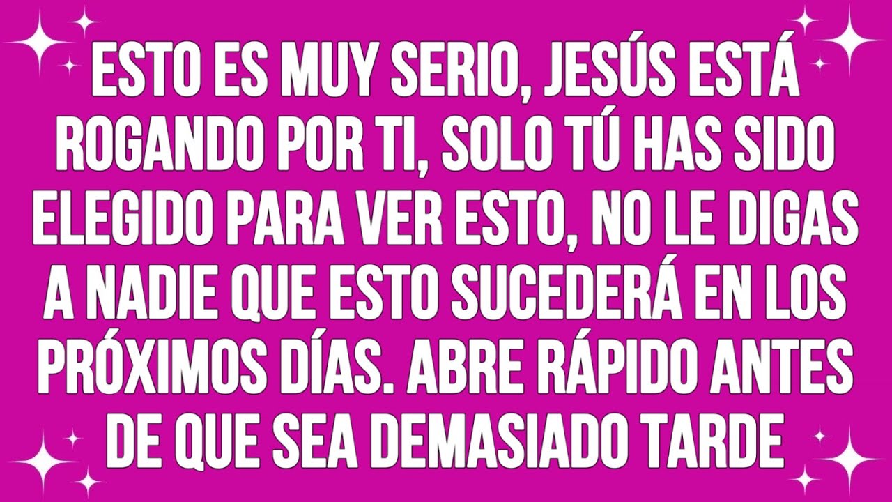 Esto es muy serio, Jesús está rogando por ti, solo tú has sido elegido para ver esto...