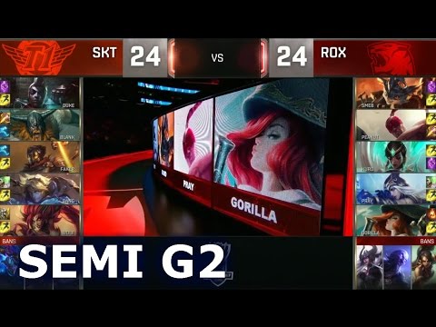 SKT vs ROX - Game 2 Semi Finals Worlds 2016 | LoL S6 World Championship SK Telecom T1 vs Rox Tigers