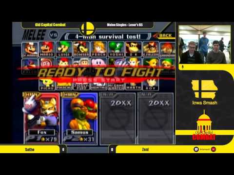 OCC Melee Singles - Losers R5 - Sothe (Fox) vs Zeal (Sheik, Samus)