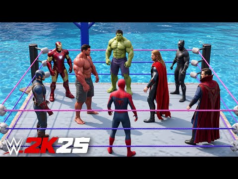 I Put All Avengers in Water Battle Royale Match - WWE 2K25