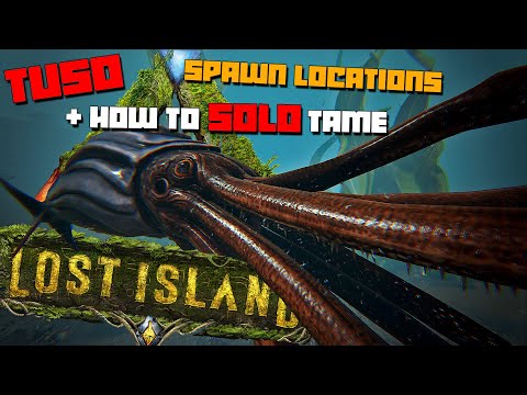 ARK: Lost Island | TUSOTEUTHIS | BEST Way To SOLO Tame A Giant Squid & Spawn Locations!