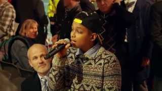 Danyiom singing Silent Night for Airberlin