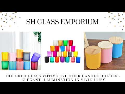 Colored Glass Votive Cylinder Candle Holder   Elegant Illumination in Vivid Hues