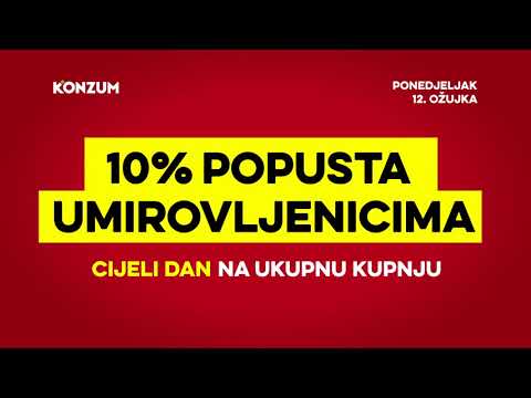 Popust za umirovljenike 12.3.2018.