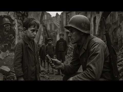 American soldiers gave German children chocolate and destroyed Nazi propaganda.
