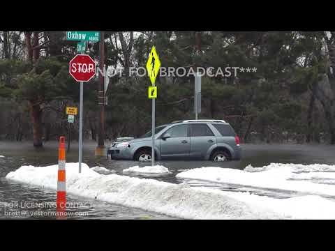 03-14-19 Sioux Falls, SD - Big Sioux Flooding, Stranded Vehicles, 40+ mph winds