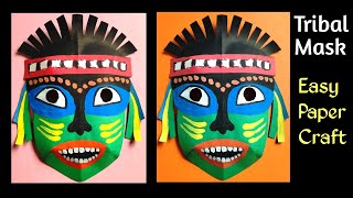 Tribal Mask Paper Craft. African Mask Craft. Craft Showpiece. #schoolCraft #tribalMask #ckArtDesign
