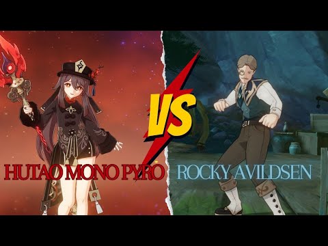 Hu Tao Mono Pyro Destroyed 3 million hp boss Rocky Avildsen [ Genshin Impact ]