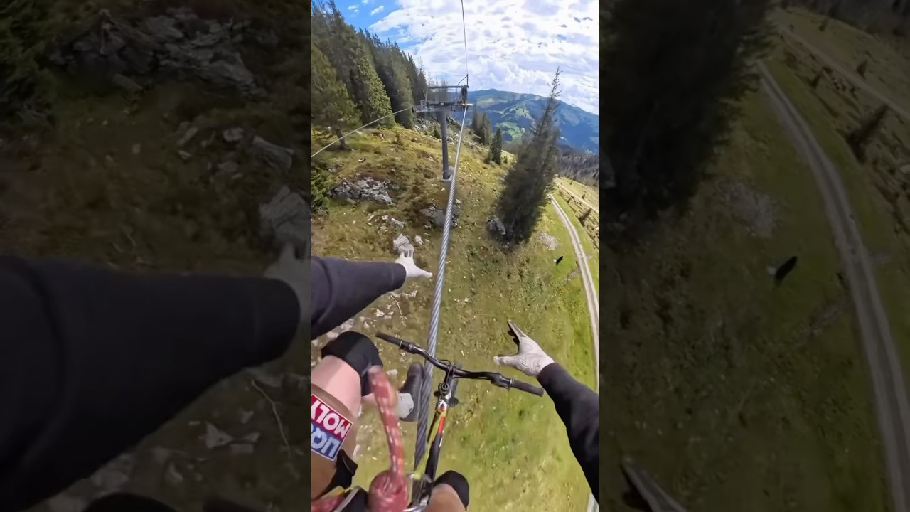 Biker vs. Tightrope 😳 #shorts #bike #biker #stunt