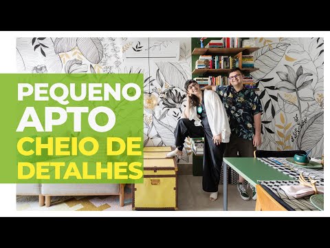 MICRO APARTAMENTO COM MINI COZINHA LINDA, PAREDE GRAFITADA NA SALA E SUPER APROVEITAMENTO DE ESPAÇOS