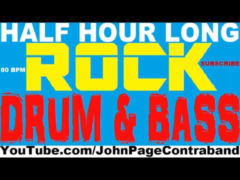 Rock Drum & Bass Guitar Loop 80 bpm Half Hour Long