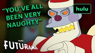 Hulu Evil Robot Santa Visits The Gang | Futurama | Hulu