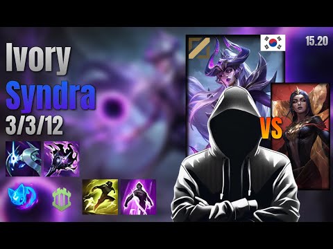 Ivory Mid Syndra vs LeBlanc lol KR solo rank Full Game 15.20 | Ivory 신드라 vs 르블랑