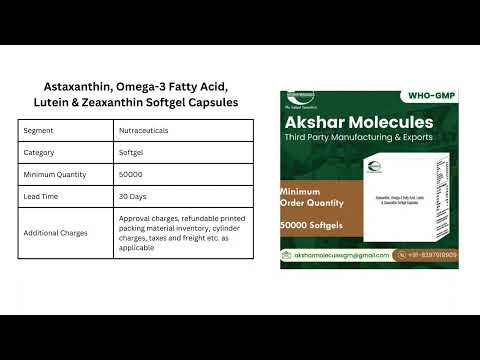 Astaxanthin, Omega-3 Fatty Acid, Lutein & Zeaxanthin Softgel Capsules
