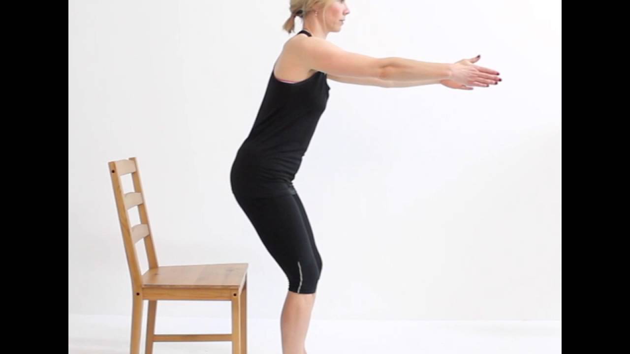 Chair squat - YouTube