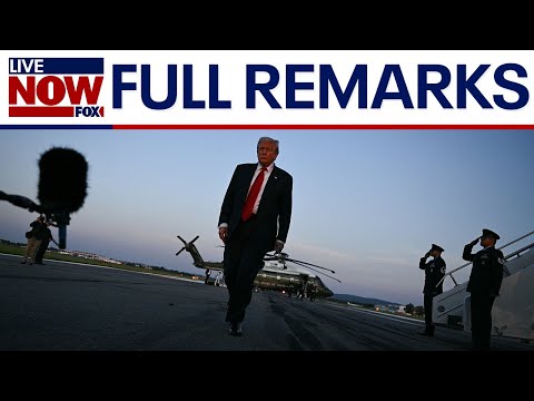 Video | FULL: President Trump heads back to White House, talks Steve Witkoff, Jeanine Pirro, Sydney Sweeney