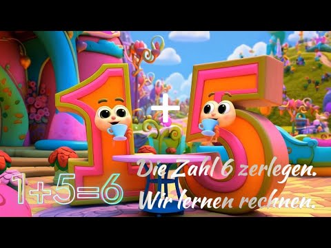 Die Zahl 6 zerlegen. Wir lernen rechnen. Thema "Halbieren". Kinderlieder