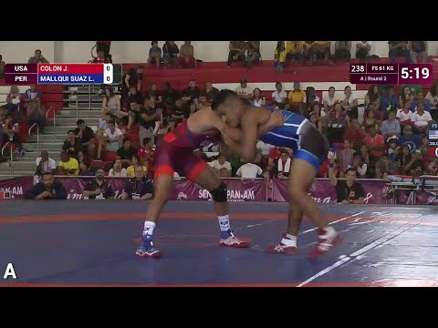 Round 2 FS - 61 kg: J. COLON (USA) v. L. MALLQUI SUAZ (PER)
