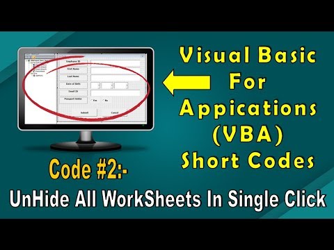 Microsoft Excel Short VBA Code #2 | How to Unhide All Worksheet In A Single Click using VBA Code |