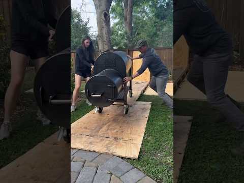 Offset smoker delivery! This was my top performing video of 2023. #bbq #offsetsmoker #beef #brisket