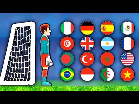 16 COUNTRIES MARBLE RACE | MARBLE SOCCER TOURNAMENT BEAT THE KEEPER