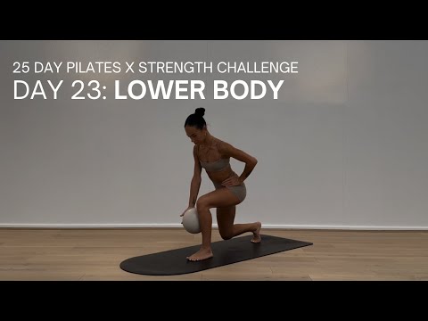 25 DAY PILATES CHALLENGE | DAY 23 | 30 MIN LOWER BODY BURN | PILATES BALL | Lower Body Home Workout
