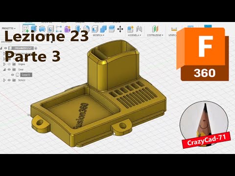 Fusion 360 Corso Base – Lezione n°23 PARTE 3 : Creiamo un organizer per usb micro-sd da stampare 3D