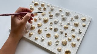 Making a beautiful decorative panel with Scallop Shells | gold leaf Painting