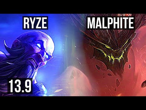RYZE vs MALPHITE (TOP) | 1000+ games, 1.6M mastery, 7/2/7 | KR Grandmaster | 13.9