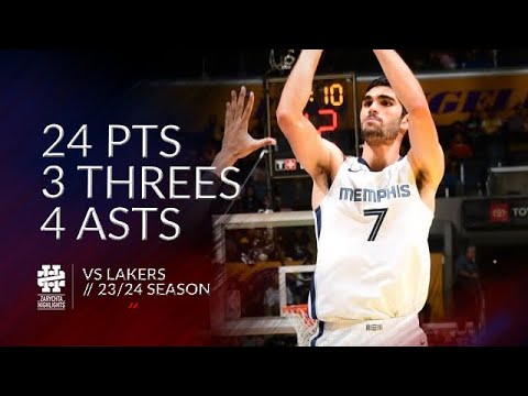 Santi Aldama 24 pts 3 threes 4 asts vs Lakers 23/24 season